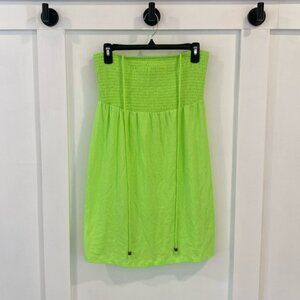 NO BOUNDARIES lime green smocked beach dress
